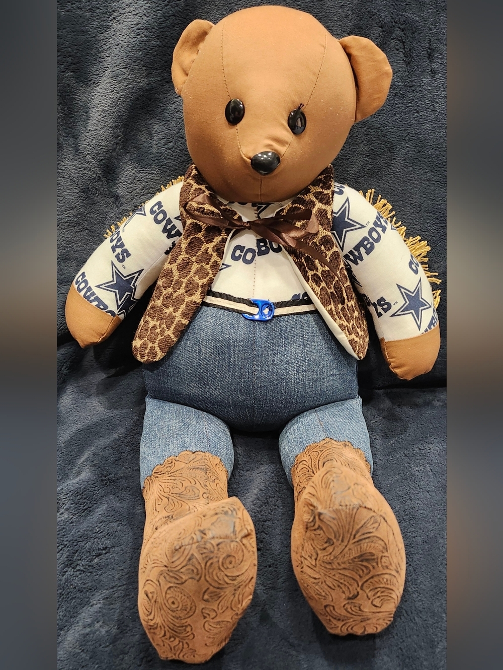 Handmade Dallas Cowboys Stuffed Teddy Bear Toy